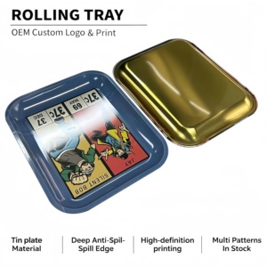 In Stock Blank Matt Black Wholesale <b>Tin</b> Trays Tinplate Metal Food Serving Tray Customization Rolling <b>Tin</b> Tray - Product Image 1