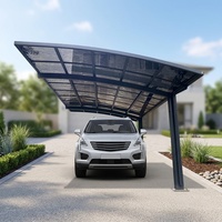 Abri de voiture résistant au vent fort, auvent de voiture avec structure en aluminium, toit en polycarbonate, parking solaire