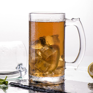 Bán buôn nhà máy nóng bán biểu tượng tùy chỉnh đồ uống cà phê trà uống bia cup với xử lý kích thước lớn Glass Beer <span class=keywords><strong>Mug</strong></span> - Product Image 3