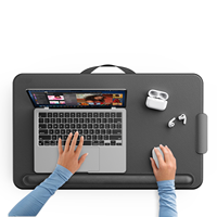 Bureau d'ordinateur portable avec coussin convient jusqu'à 17 pouces fonction de stockage de coussin de tour d'ordinateur portable repose-poignet poignée portable