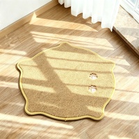 Tapis personnalisé en forme d'animal, tufté à la machine, beige, doux et moelleux, mignon Capybara, tapis de sol antidérapant pour salon, décoration intérieure