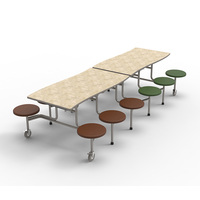Meubles de restaurant et de cafétéria, ensembles de tables à manger, tables et chaises pliantes modernes pour 12 personnes, tables et chaises de cantine scolaire pour étudiants