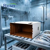 Carton ondulé robuste enduit de cire pour le transport de viande et de volaille congelées, emballage étanche pour la chaîne du froid, empilable pour congélateur