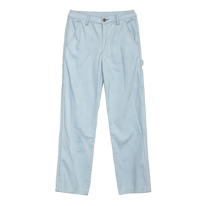 Pantalon décontracté coupe droite taille mi-haute, style vintage délavé, avec plusieurs poches cargo, coupe-vent, lavable, en polycoton - Product Image 3
