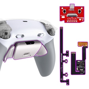 Rubberized White Gray - Silver Metal Back Button RISE Plus MAX RMB Back Paddle Kit With Click Trigger Stops for PS5 <b>Controller</b> - Product Image 2