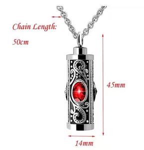 Vente en gros de pendentifs de crémation à cylindre collier de sublimation en pierre 12 couleurs d'anniversaire urne commémorative cendres pendentif zodiaque - Product Image 3