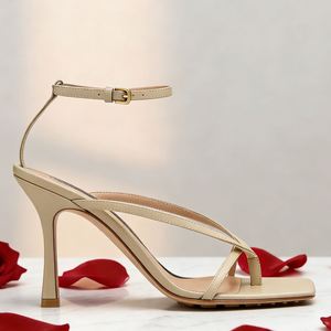 Sandales sexy pour femmes à bout carré et talon haut, ouvertes à l'arrière, avec bride de cheville et semelle intérieure souple, pour l'extérieur et les soirées, collection printemps-été-automne - Product Image 5