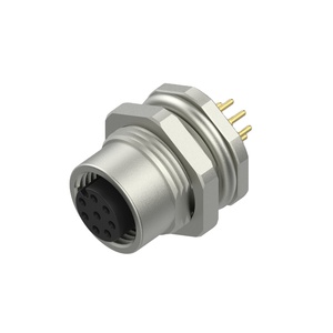 Conector M12 Marvtech EtherNet Cat5e Macho de 8 Polos para Montaje Trasero en Riel, Resistente al Agua - Product Image 1