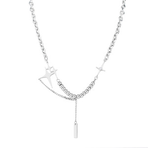 Collar con Colgante de Estrella, Acero Inoxidable, Engaste Pavé, Joyería para Fiesta XYN0114 - Product Image 5