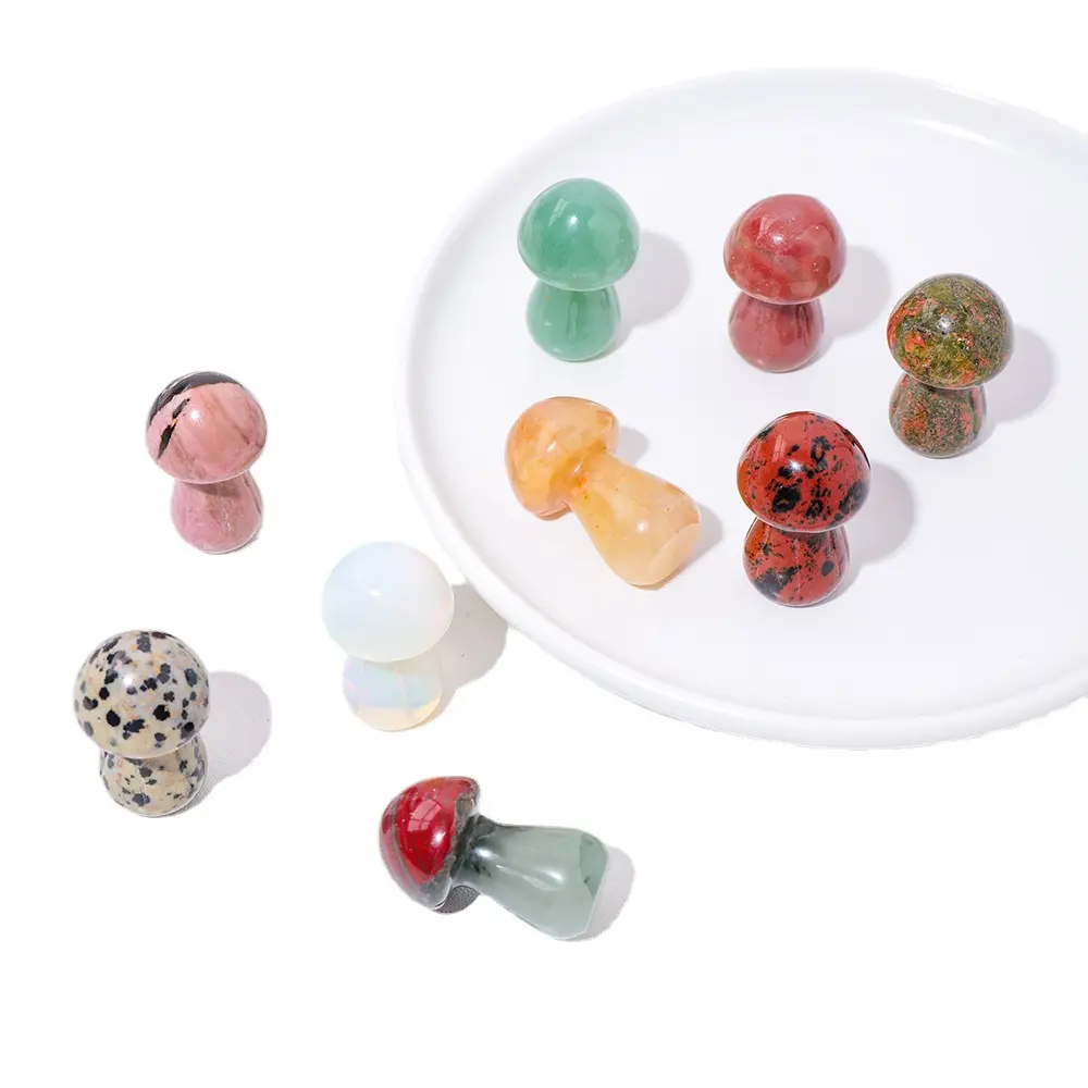 Mini pierres de guérison en Quartz naturel, 2cm, artisanat en cristal, champignon, vente en gros