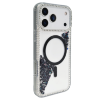 Coque de téléphone intégrale magnétique 360° en TPU+PC à paillettes diamantées pour iPhone 13-17 Pro Max et vente en gros