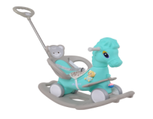 यूनिसेक्स बच्चे गाय रॉकिंग घोड़ा खिलौना रंगीन पशु सवारी-ऑन यूनिकॉर्न - Product Image 2