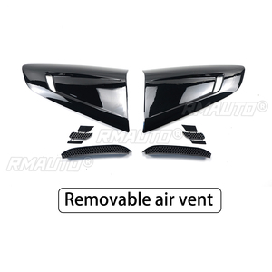 For Ford Mustang 2015-2022 All Models Vent Scoop Side <b>Window</b> Louver <b>Cover</b> Decoration Shutter Carbon Fiber Look Glossy Black - Product Image 4