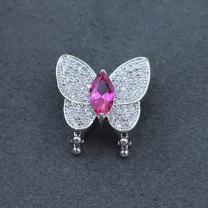 Breloques de haute qualité personnalisées en forme de fleur, <span class=keywords><strong>perles</strong></span> de luxe incrustées de zircon pour bracelet en maille extensible - Product Image 3