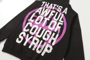 Nueva llegada de calidad superior de peso pesado 100% algodón Sudadera con capucha para hombres que es horrible lote COUPH SYRUP sudaderas con capucha de impresión clásica para hombres - Product Image 6