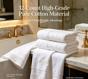 Tapis de bain en coton blanc pour hôtel, anti-décoloration, résistant aux taches, avec logo personnalisé, en jacquard, serviettes de toilette, tapis de bain, ensembles de serviettes de toilette, fournitures hôtelières - Product Image 6