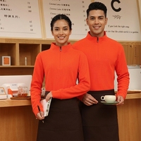 Sweat-shirts personnalisés avec logo pour uniformes de restauration rapide, anti-huile, en polaire, vêtements de travail pour le personnel KFC, chauds pour l'hiver, pour l'équipe de restaurant