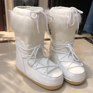 Waterproof New British <b>Fur</b> Winter Snow Warm <b>Fur</b> Removable Fashion Snow Boots for Women - Product Image 4