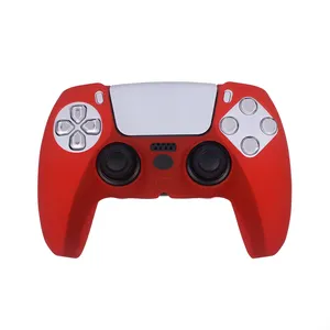 Casing Silikon Polos untuk Ps5 Warna Merah untuk Sony Playstation 5 Sarung Silikon Pengendali untuk Ps 5