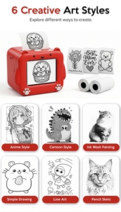 Imprimante IA créative 2026 : Génération instantanée d'images à partir de mots, impression et chat, impression thermique sécurisée pour enfants - Product Image 5