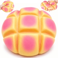 Jouets Squishy Géants en Forme de Boule d'Ananas Rose Doux, Jouets à Remontée Lente avec un Parfum Léger de Pain, les Enfants Adorent Ces Jouets en Forme de Pain pour Fêtes