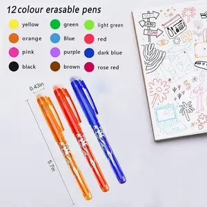 Erasable Gel Pens, Colors Retractable Erasable Pens Fine Point Assorted Color Ink Drawing Writing Planner and Crossword
