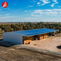 Nave Agrícola de Estructura de Acero, Almacén Abierto para Alimento de Ganado, Diseño Moderno Prefabricado