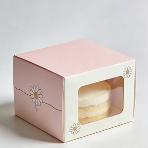 Scatole Rigide in Cartone Bianco Riciclabile con Manico e Finestra Trasparente per Cupcake, Caramelle, Biscotti, Pasticcini e Dolci - Product Image 5