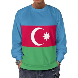 Fitspi 도매 풀오버 사용자 정의 국가 아제르바이잔 국기 3D 인쇄 후드 스웨터 남여 공용 후드