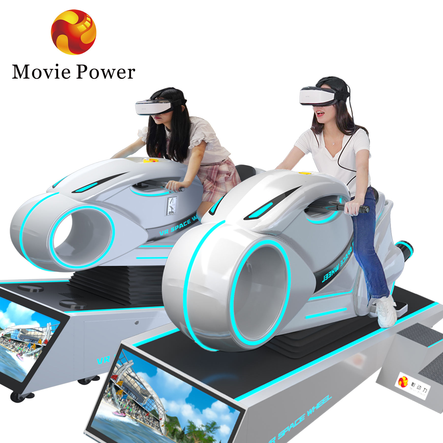 9D VR Motorcycle & Car Racing Simulator | Motion VR Ride Game Machine for Theme Parks, Indoor Playgrounds & Arcades – Moto VR Racing (Kuwait)