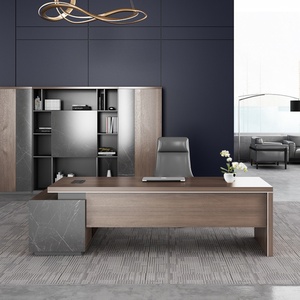 Custom Modern Luxury Wood Office <b>Table</b> Furniture Modular L Shaped Silla Escritorio CEO Executive Manager Office Desk Drawer Home - Product Image 2