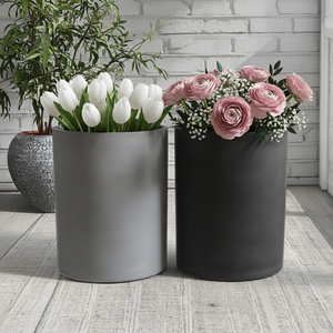 Maceta de arcilla de fibra de jardín <span class=keywords><strong>salvaje</strong></span> redonda de alta calidad, estilo minimalista, recubierta de polvo para interior/exterior - Product Image 4