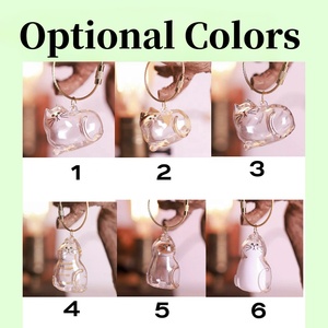 Mèo Trong Suốt Tưởng Niệm Tóc Viên Nang Keychain Tự Làm Pet Lông Móc Khóa Phụ Kiện Lưu Trữ Container Cho Mèo Con Tóc Trang Trí - Product Image 2