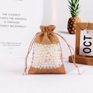Sacchetti Personalizzati in Organza di Lino Ecologici con Finestra Trasparente, Riutilizzabili per Regali, Gioielli, Profumi, Bomboniere, Cosmetici - Product Image 5