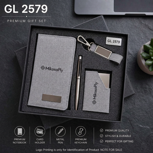 Cadeau de bureau avec bloc-notes A5, stylo à bille métallique, porte-cartes, porte-clés pour les employés, les réunions avec les clients, les événements d'entreprise - Product Image 3