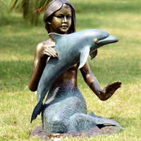 Statue en bronze moulé, Sculpture en forme de sirène, taille de vie, décoration de jardin, usine