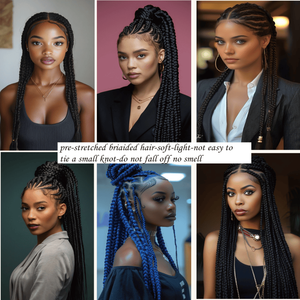 Extensiones de Cabello Sintético Preestiradas para Trenzas Ombré de Ganchillo, Plegables para Baño Caliente, 3X 52 Pulgadas, Fáciles de Trenzar - Product Image 6