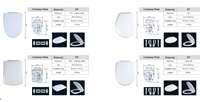 Abattant de toilettes moderne de type O à démontage rapide par bouton unique avec fonction de fermeture silencieuse et lente en plastique durable