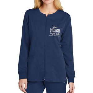 2025 mujeres WW4088 Premiere Flex Full Zip Scrub chaquetas Multicolor bordado Logo Texts Hospital uniformes - Product Image 1