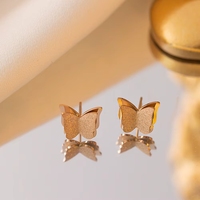 Joyería de Moda para Mujer con Certificación CE, Collar y Pulsera de Acero Inoxidable Chapado en Oro con Diseño de Mariposa, para Compromiso, Aniversario, Fiesta