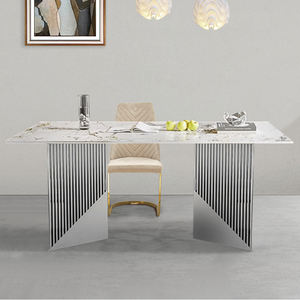 Ensemble <span class=keywords><strong>de</strong></span> salle à manger SUKE pieds originaux <span class=keywords><strong>de</strong></span> style luxueux meubles <span class=keywords><strong>de</strong></span> salle à manger bon marché tables <span class=keywords><strong>de</strong></span> salle à manger en dalles d'acier inoxydable - Product Image 3