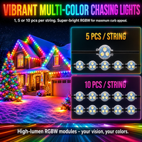 Lumières ponctuelles LED RGBW 30 mm pour usage résidentiel, IP68, éclairage extérieur permanent pour décorations de Noël, pour les avant-toits
