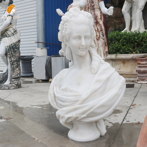 Busto de mármol blanco antiguo de diseño clásico, escultura de cabeza de mármol, estatua para exposición - Product Image 3
