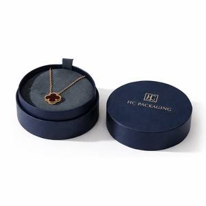 Necklace Box <b>Eco</b>-Friendly Rigid Lid Base Jewelry <b>Gift</b> Box with Velvet Insert Gold Foil and Stamping for Jewelry Retail Packaging - Product Image 1