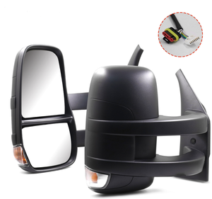 Nuevo Cristal de Espejo Lateral Delantero de Repuesto XMAXVISION, Calefactable, con Intermitentes, Convexo, Brazo Largo, Negro, 1 Año de Garantía para Uso Diario - Product Image 1