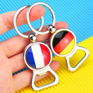 Promotional Gift Custom Glue logo Sport Soccer Fan Open Keyring Personalize Beer Bottle Opener Keychain - Product Image 1
