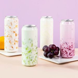 Vasos de Plástico Transparentes al por Mayor con Tapas de Aluminio, Vasos Personalizados con Logotipo para Mascotas, Latas de Plástico para Café, Leche, Jugo de Frutas, Botellas para Bebidas - Product Image 3