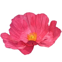 Fleur artificielle géante à tête unique en papier Poppy, technique de teinture, pour décoration intérieure, arrangement, paysage de mariage