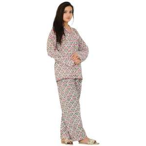 Floral Printed Sleepwear Set 100% Cotton Long Sleeve Shirt and <b>Pants</b> Soft Comfortable Lightweight Summer Pajama Set - Product Image 5