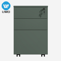 Armoire de rangement de fichiers modulaire en métal élégante et durable, 3 tiroirs, serrure à code, blanc, gris, noir, couleur personnalisée, mobile, espace de travail moderne